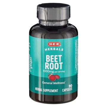 H-E-B Herbals Beet Root 1,000 mg Capsules, 90 ct