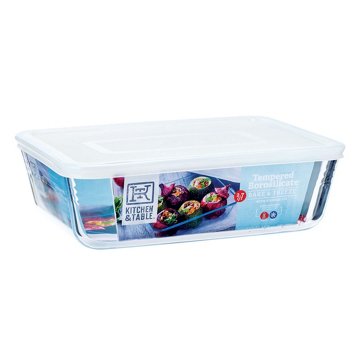 Kitchen & Table by H-E-B Tempered Borosilicate Glass Rectangle Baker with Lid, 2.7 qt