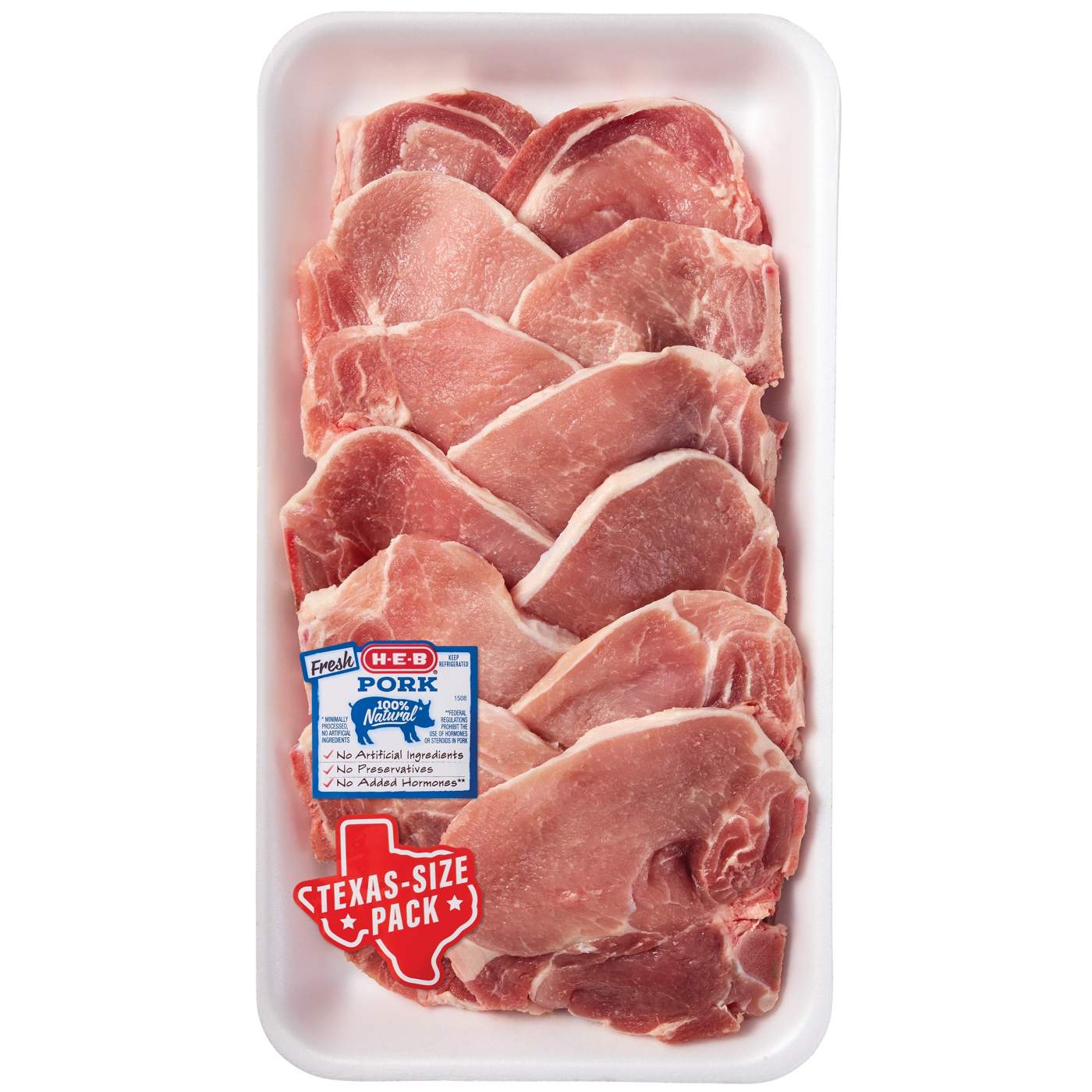 H-E-B Bone-in Center Loin Pork Chops - Texas-Size Pack; image 1 of 4