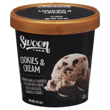 Swoon by H-E-B Cookies & Cream Ice Cream, 1 pt