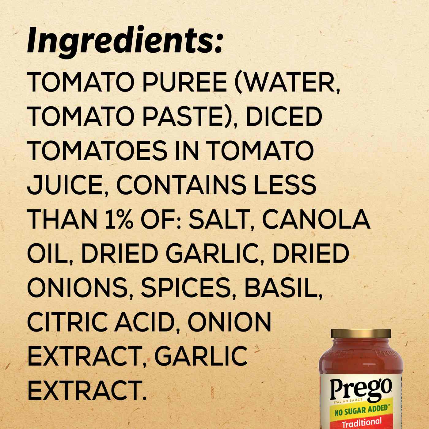 Prego Traditional No Sugar Added Pasta Sauce; image 6 of 8