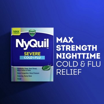 Vicks NyQuil SEVERE Cold & Flu Liquicaps Over-the-Counter Medicine, Powerful Nighttime Relief