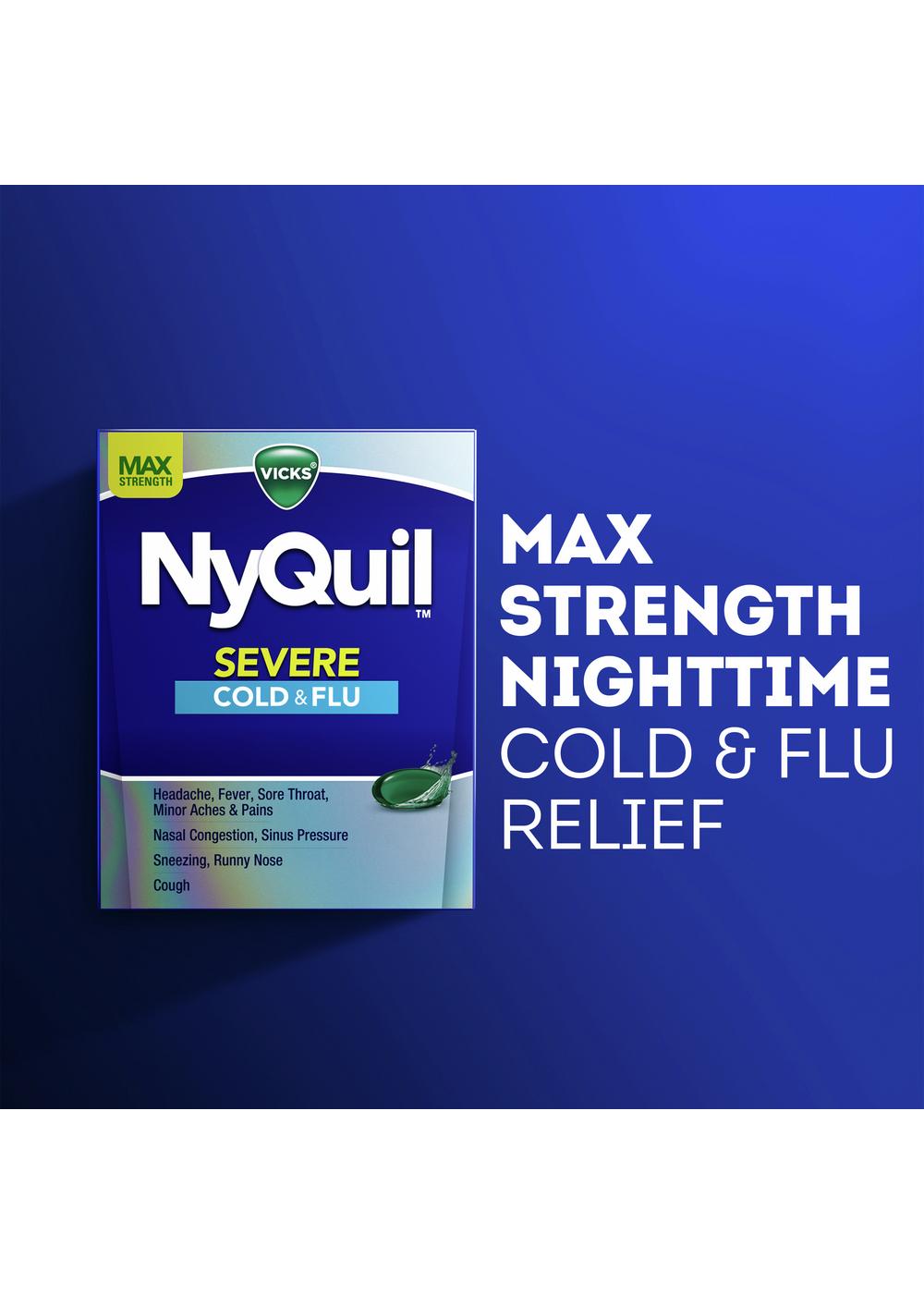 Vicks NyQuil SEVERE Cold & Flu Liquicaps; image 11 of 11