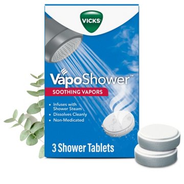 Vicks VapoShower, Shower Steamer Tablets, Soothing Non-Medicated Vicks Vapors, Eucalyptus & Menthol
