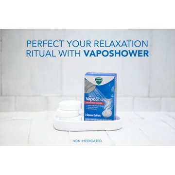 Vicks VapoShower, Shower Steamer Tablets, Soothing Non-Medicated Vicks Vapors, Eucalyptus & Menthol
