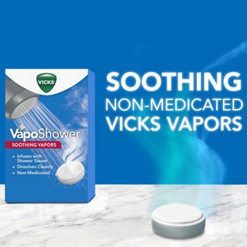 Vicks VapoShower, Shower Steamer Tablets, Soothing Non-Medicated Vicks Vapors, Eucalyptus & Menthol