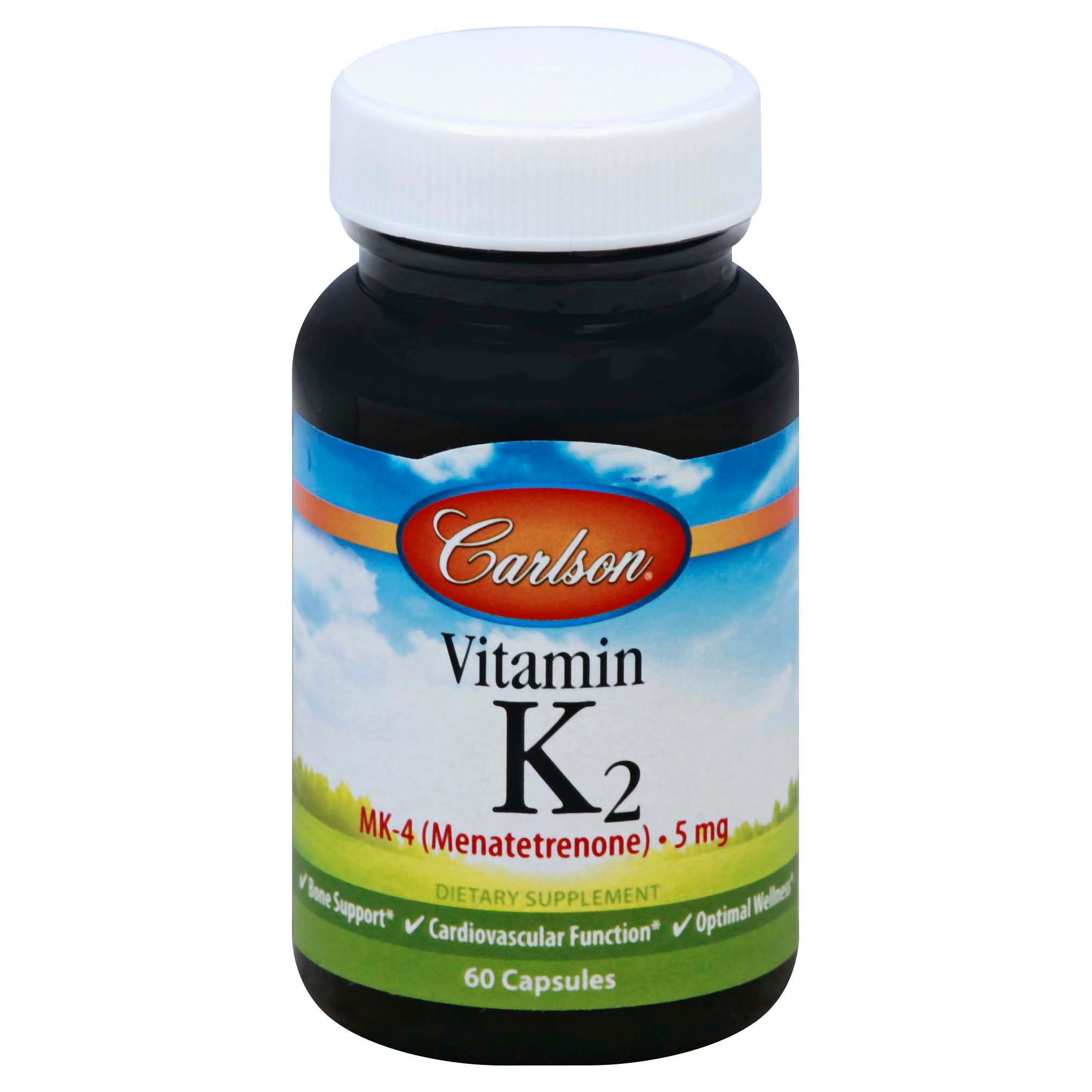 Carlson Vitamin K2 MK-4 Menatetrenone 5 mg Capsules, 60 ct
