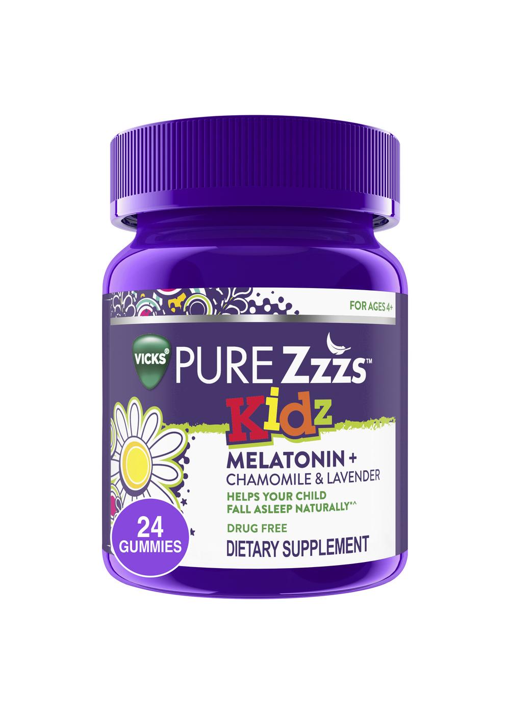 Vicks Pure Zzzs Kidz Melatonin Sleep Aid Gummies; image 1 of 6