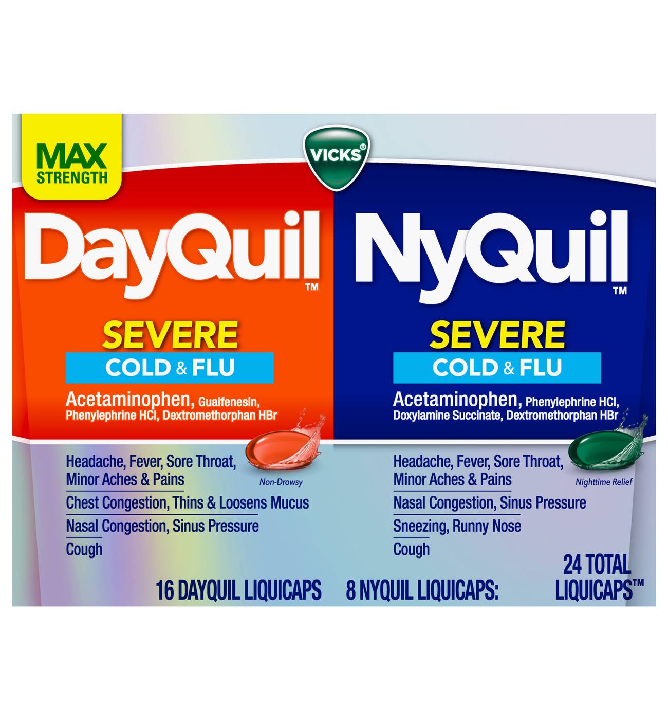 Vicks DayQuil + NyQuil SEVERE Cold & Flu Combo Pack; image 1 of 9