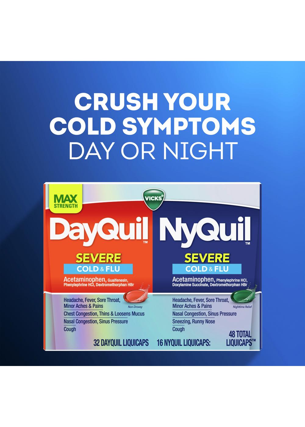 Vicks DayQuil + NyQuil SEVERE Cold & Flu Combo Pack; image 8 of 9