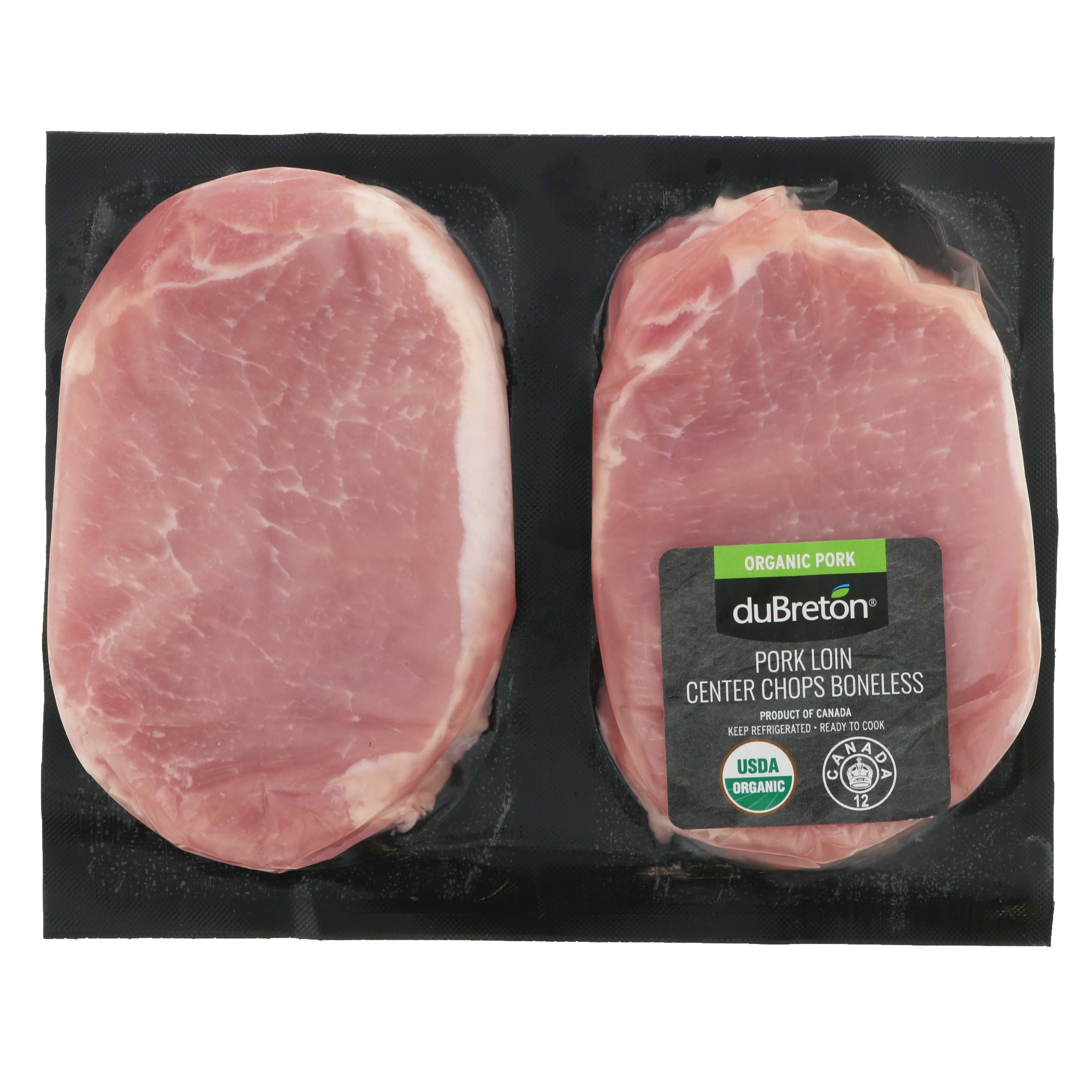 duBreton Organic Boneless Center Loin Pork Chops, Thick Cut Shop Pork