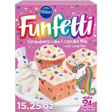 Pillsbury Funfetti Strawberry Cake Mix with Candy Bits, 15.3 oz