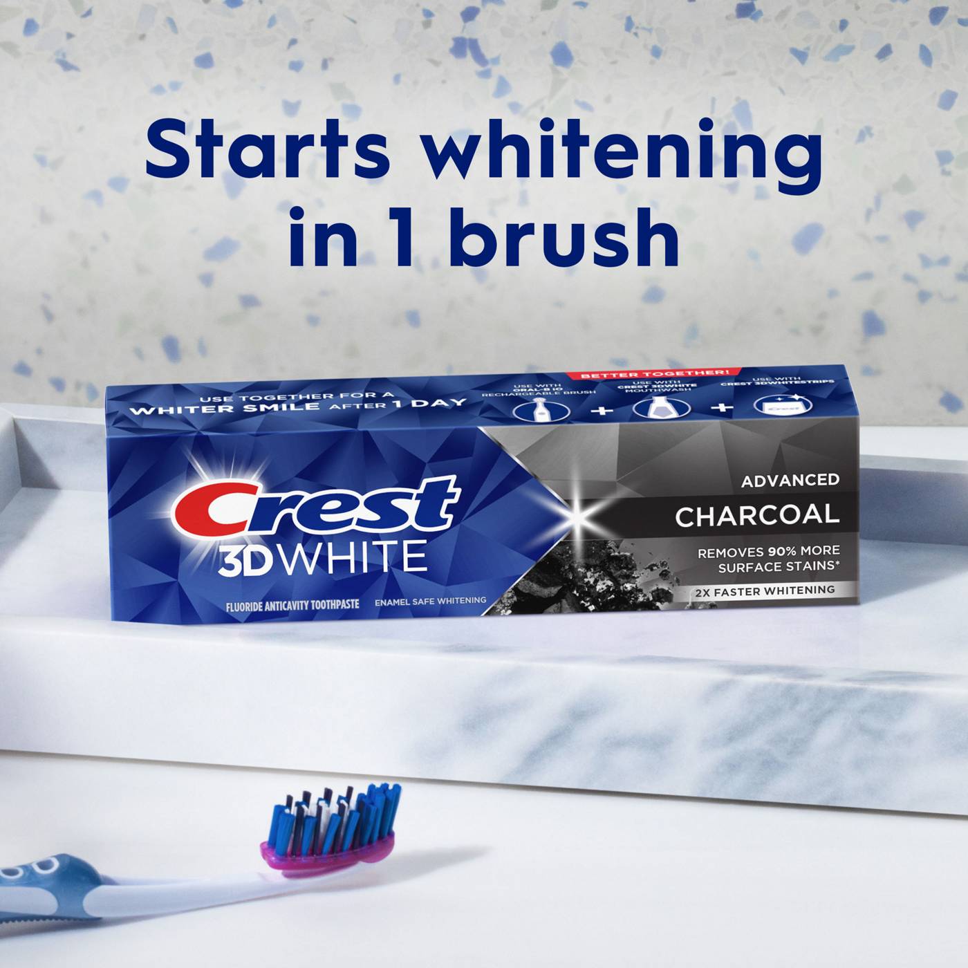 Crest 3D White Whitening Toothpaste - Charcoal; image 3 of 7