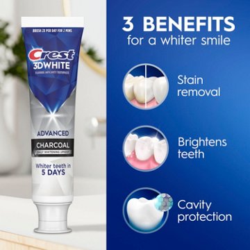Crest 3D White Whitening Toothpaste - Charcoal