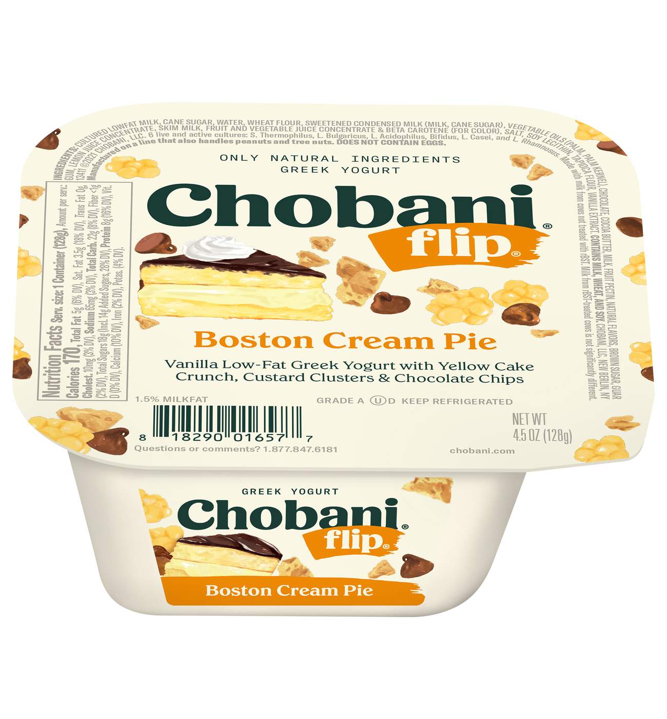 Chobani Flip Low-Fat Boston Cream Pie Greek Yogurt ; image 1 of 7