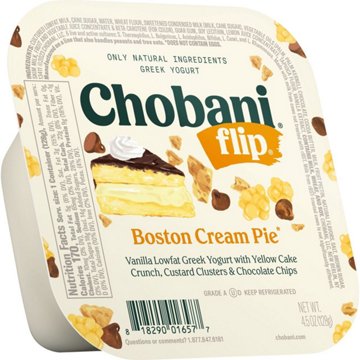 Chobani Flip Low-Fat Boston Cream Pie Greek Yogurt 