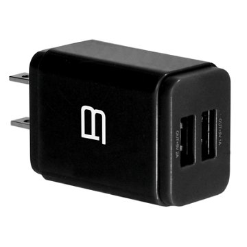 Bytech Dual USB Wall Charger - Black