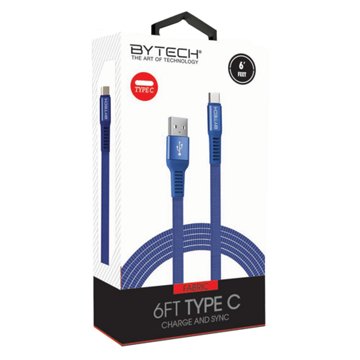 Bytech USB Type-C Charging Cable - Blue, 6'