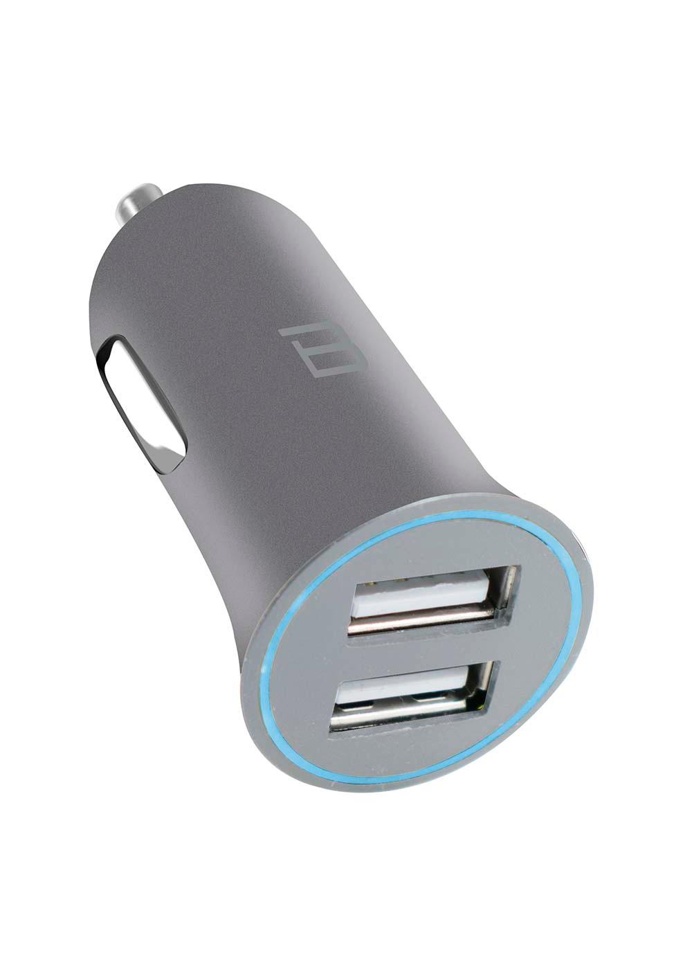 Bytech Dual-Port USB Car Charger - Silver; image 2 of 2