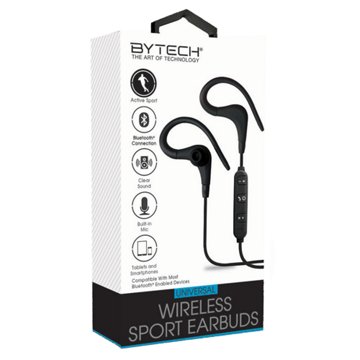 Bytech Wireless Sport Earbuds - Black, each