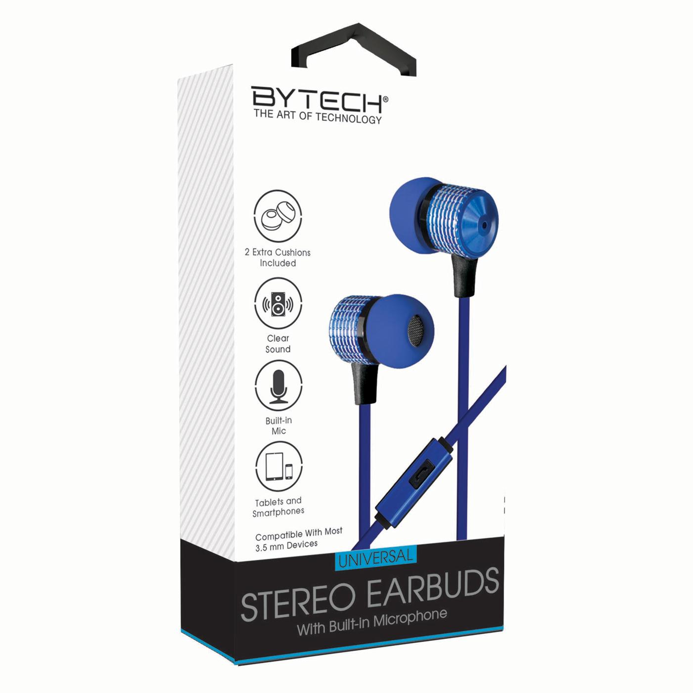 Bytech Metallic Stereo Earbuds Shop Headphones at HEB
