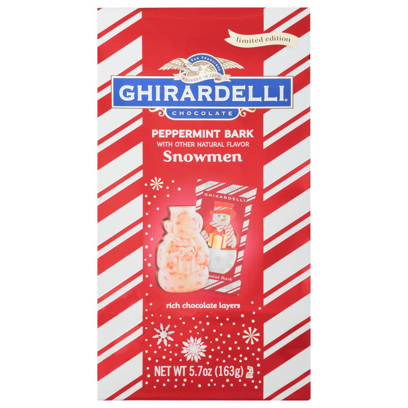 Ghirardelli Peppermint Bark Chocolate Holiday Snowmen; image 1 of 6