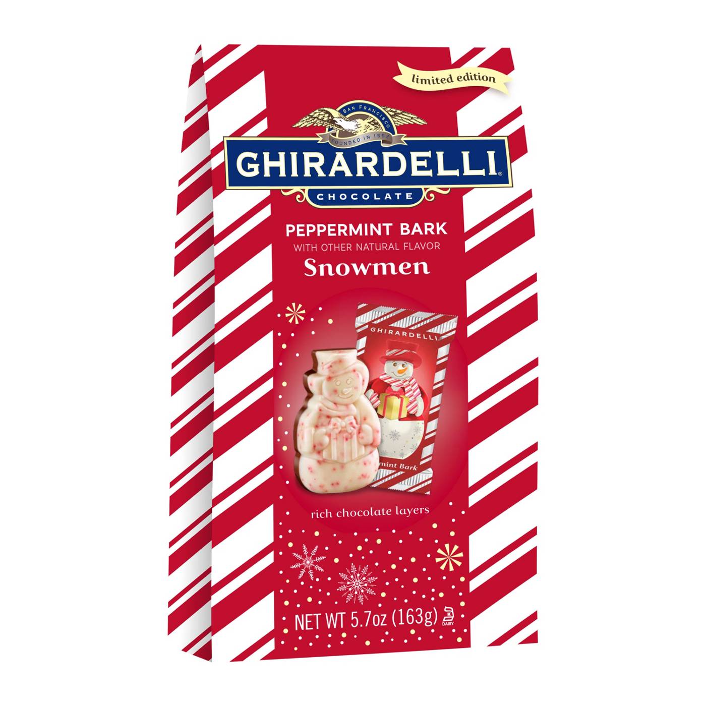 Ghirardelli Peppermint Bark Chocolate Holiday Snowmen; image 3 of 6