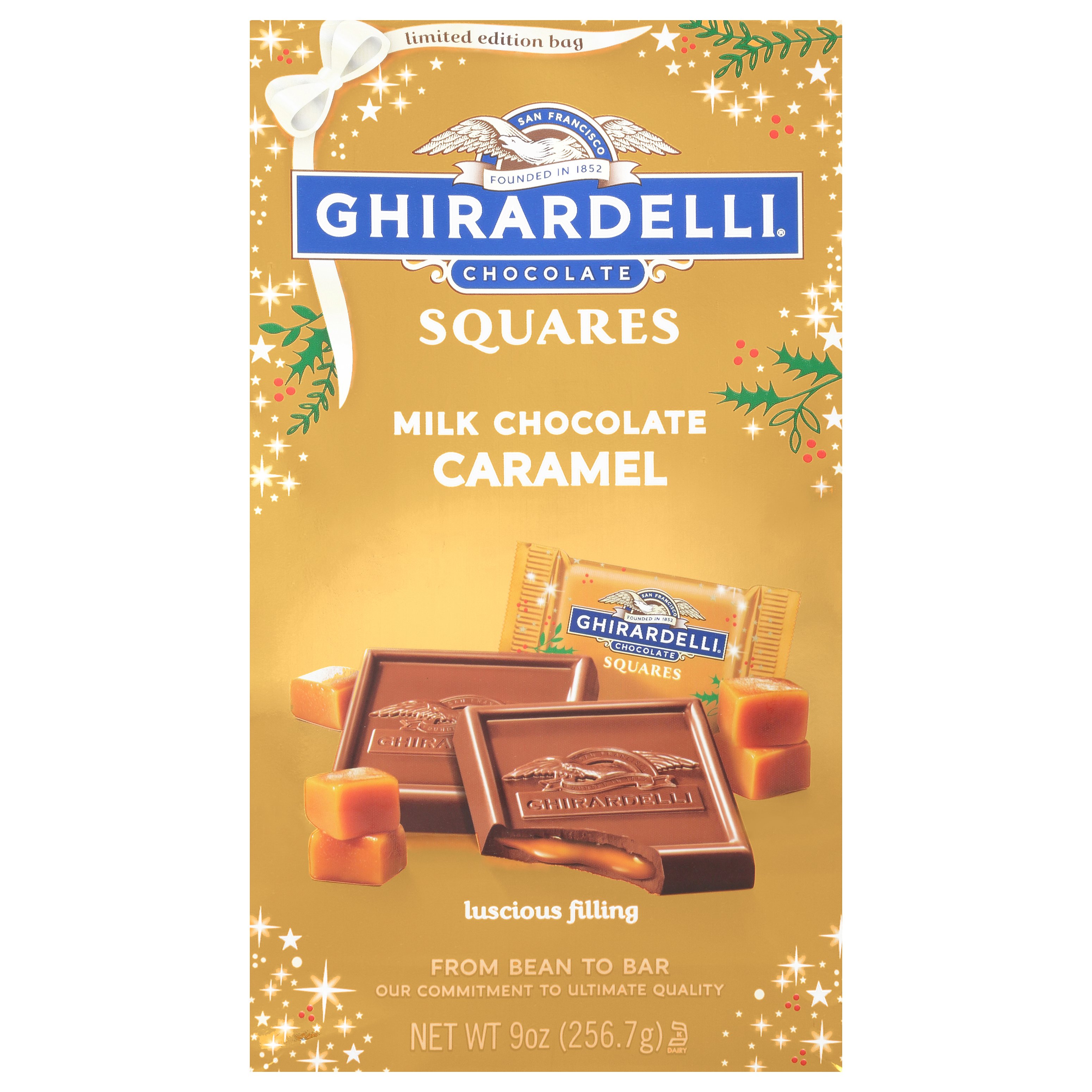 Ghirardelli Milk Chocolate Caramel Holiday Squares Shop Candy at HEB