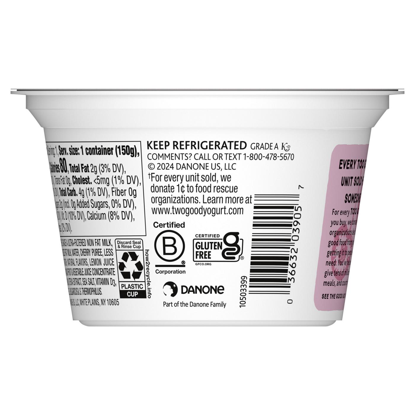 Too Good & Co. Cherry Flavored Lower Sugar Greek Yogurt; image 7 of 9