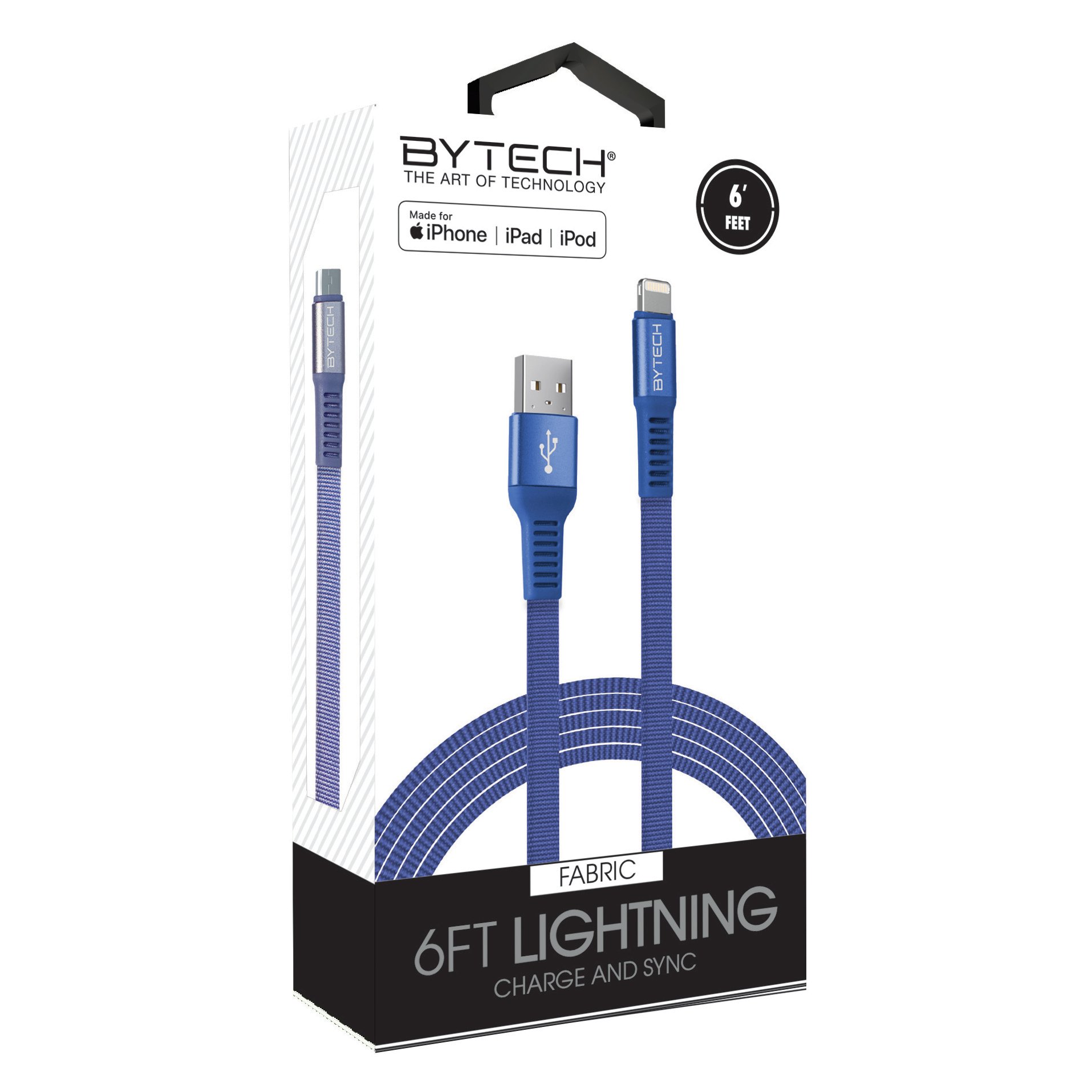 Bytech Flat Fabric MFI Cable - Shop Phone chargers at H-E-B