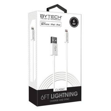 Bytech Lightning to USB Charging Cable - White, 6'