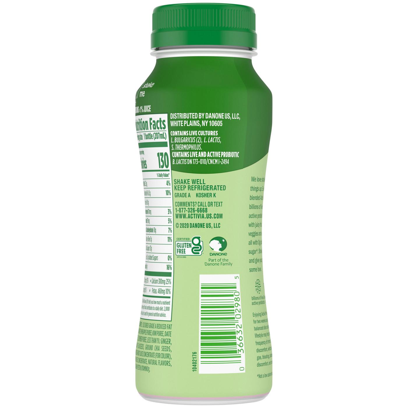 Activia Chia Flax Hemp Seeds Pineapple Kiwi Cucumber Ginger Smoothie