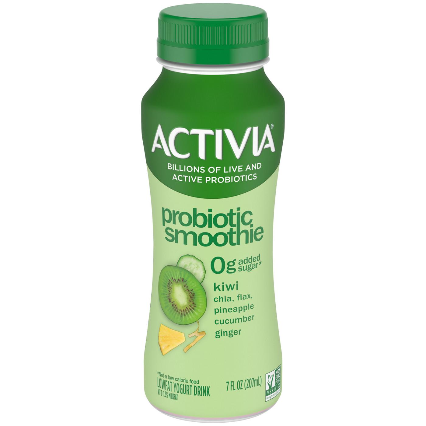 Activia Chia Flax Hemp Seeds Pineapple Kiwi Cucumber Ginger Smoothie; image 7 of 8