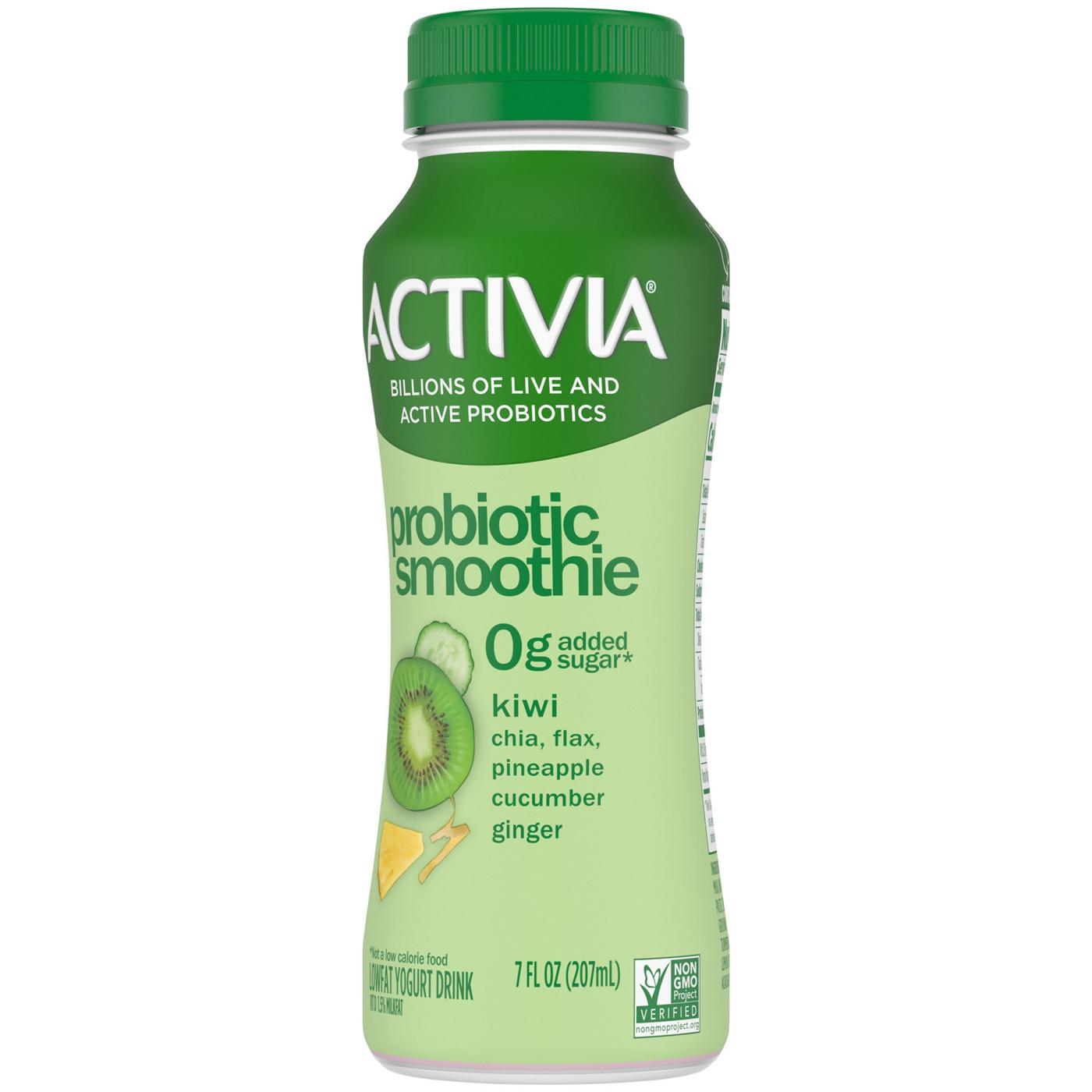 Activia Chia Flax Hemp Seeds Pineapple Kiwi Cucumber Ginger Smoothie; image 8 of 8