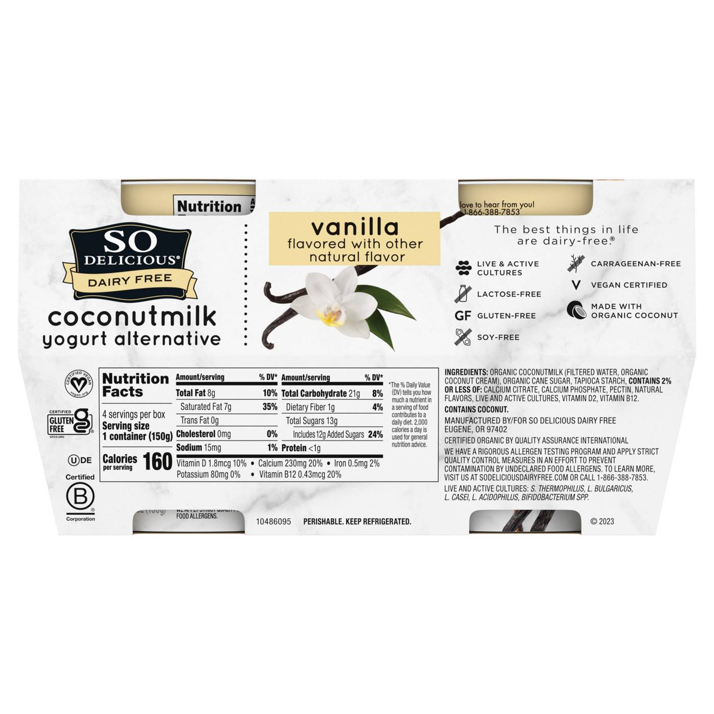 So Delicious Dairy Free  Coconutmilk Yogurt Alternative - Vanilla; image 3 of 9