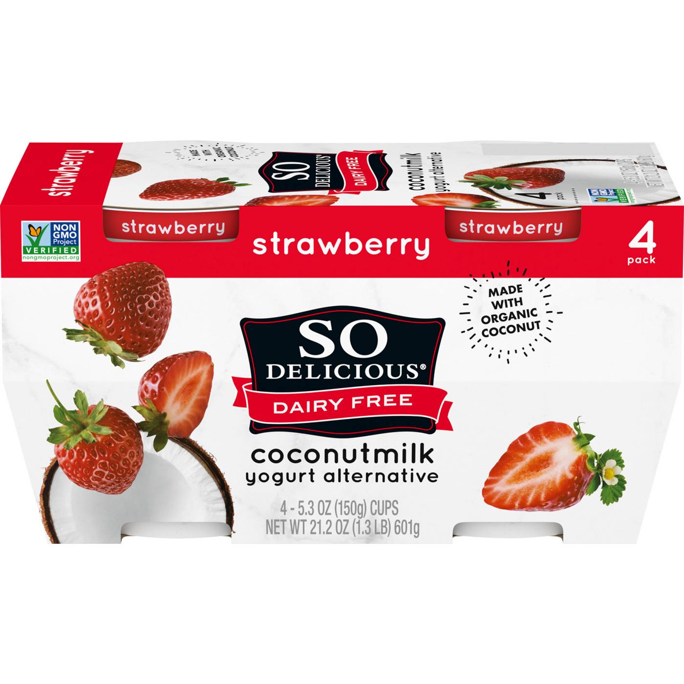 So Delicious Dairy Free Strawberry Coconutmilk Yogurt; image 1 of 3