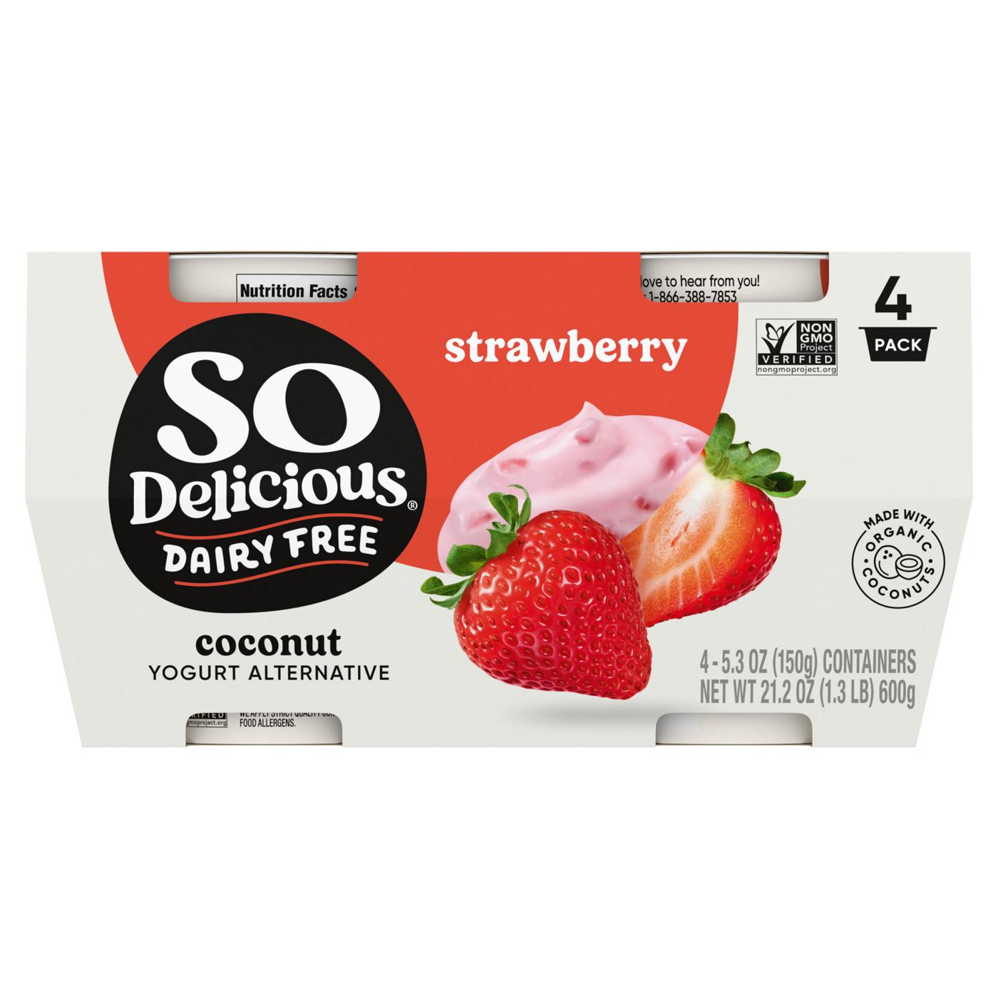 So Delicious Dairy Free Coconutmilk Yogurt - Strawberry; image 1 of 8