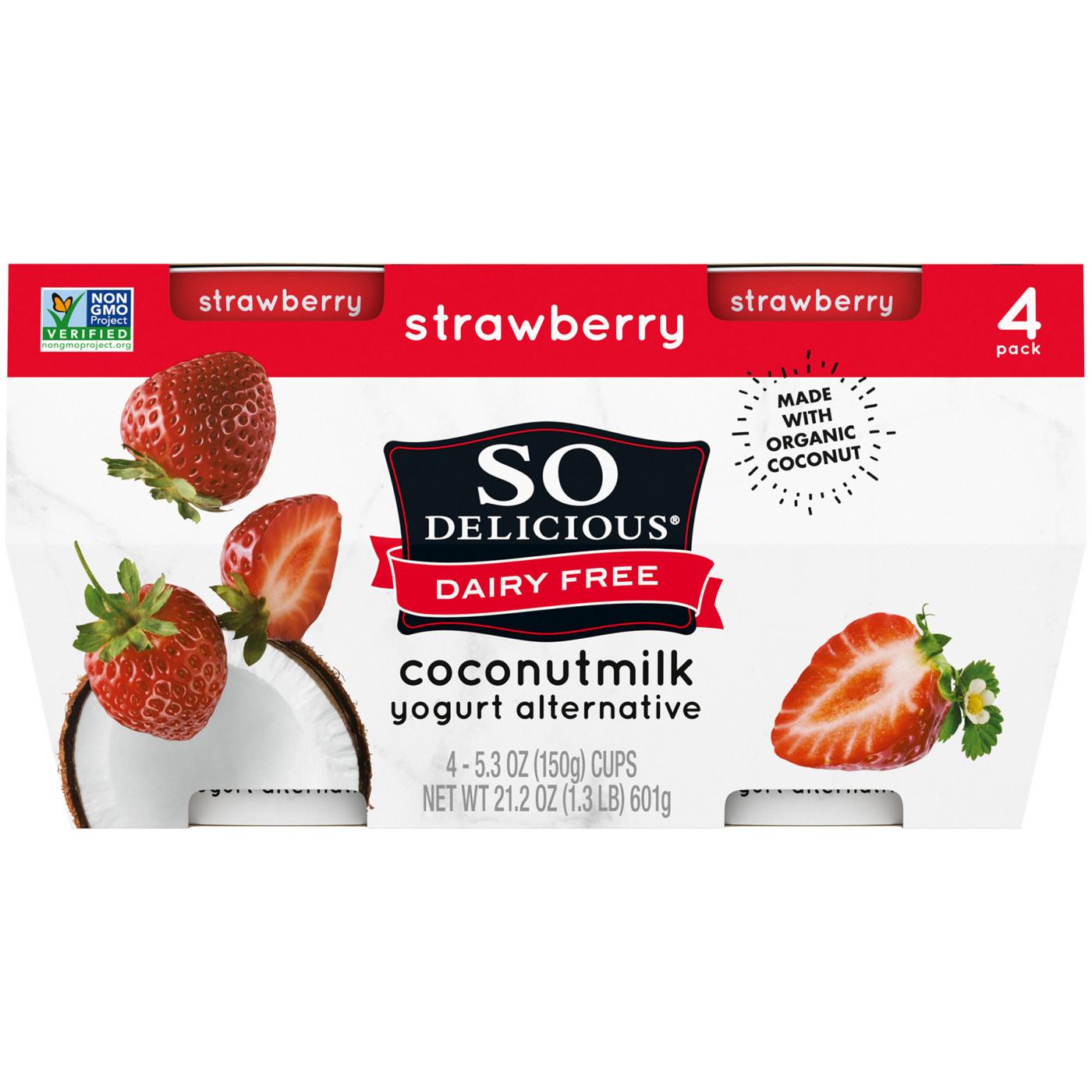 So Delicious Dairy Free Strawberry Coconutmilk Yogurt; image 2 of 3