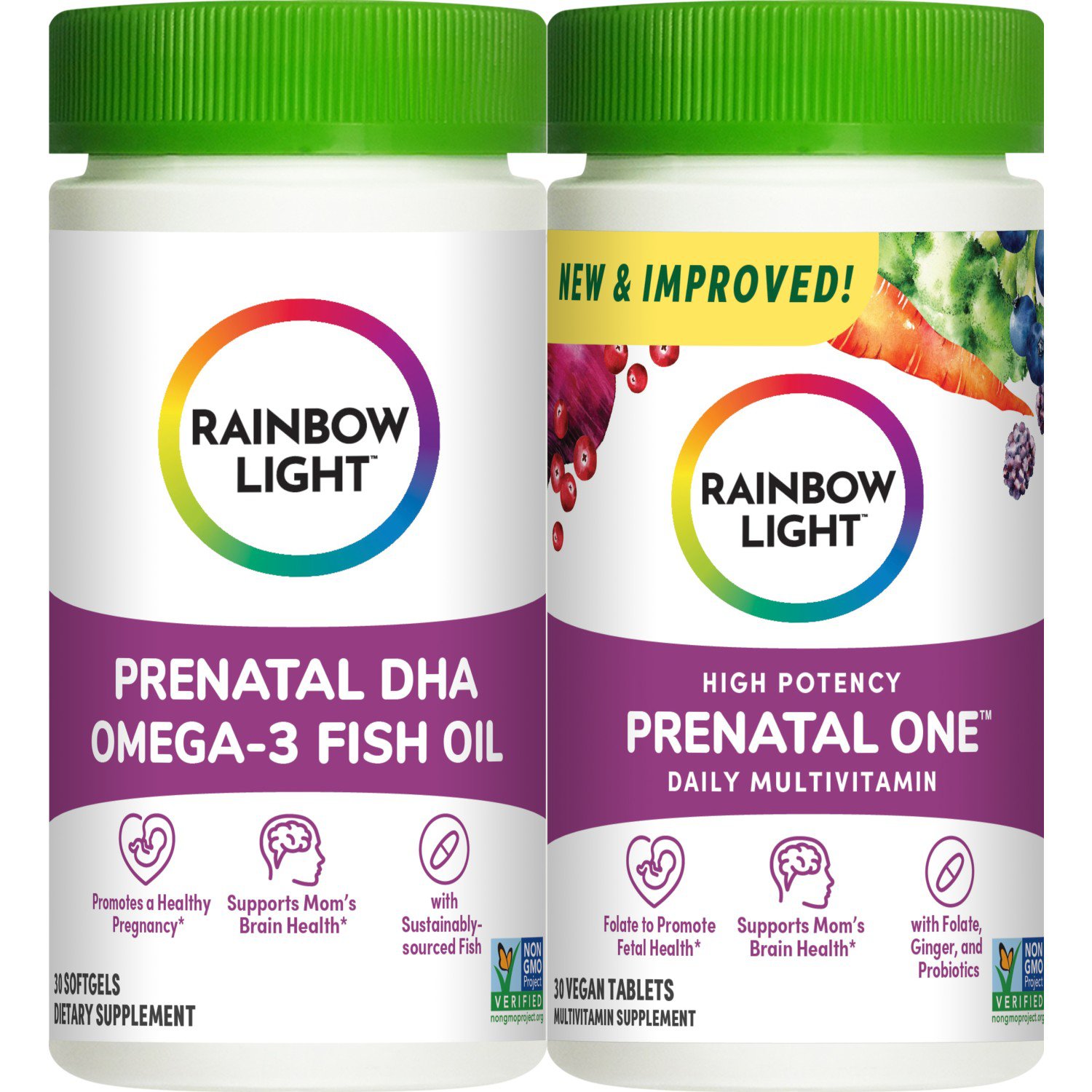 Rainbow Light Prenatal Daily Duo Prenatal One + DHA - Shop ...