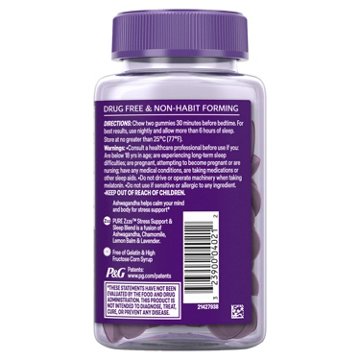 Vicks ZzzQuil PURE Zzzs De-Stress Melatonin Gummies, Sleep Aid with Ashwagandha