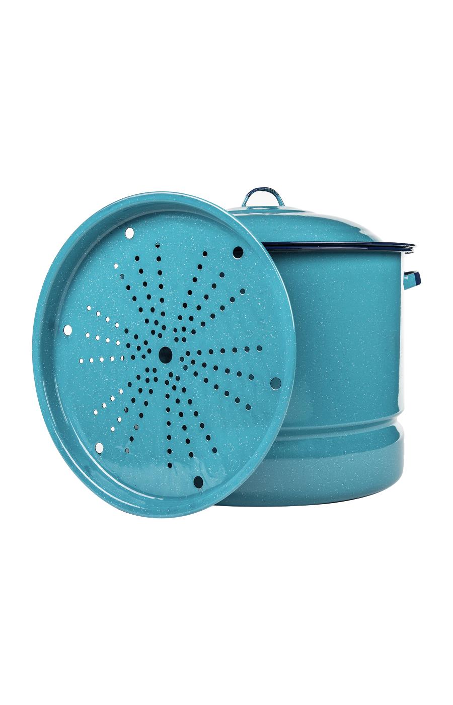 Cinsa Blue Steamer Pot with Trivet; image 1 of 3