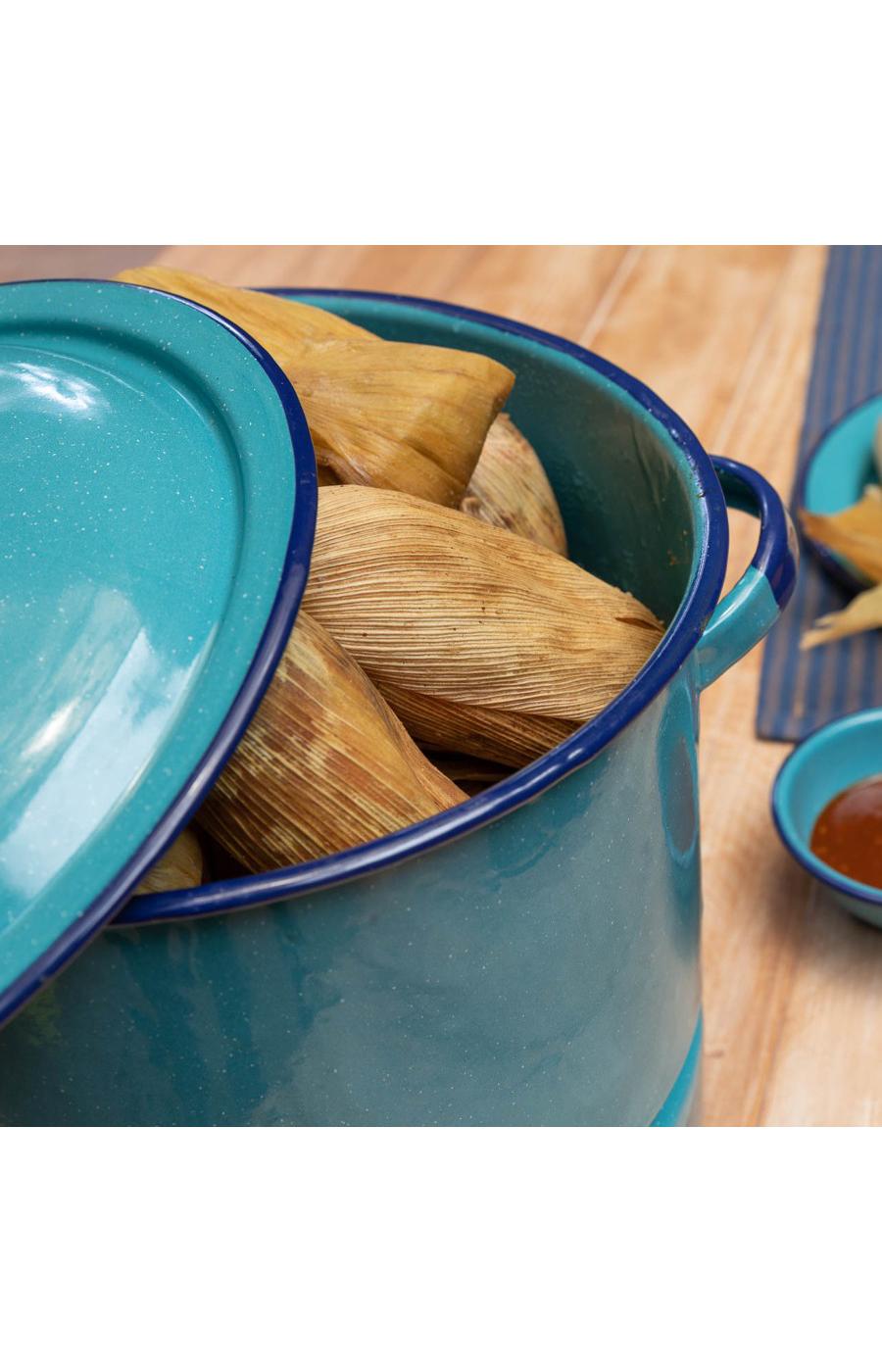 Cocinaware Blue Tamale Steamer with Glass Lid - Shop Stock Pots & Sauce Pans  at H-E-B