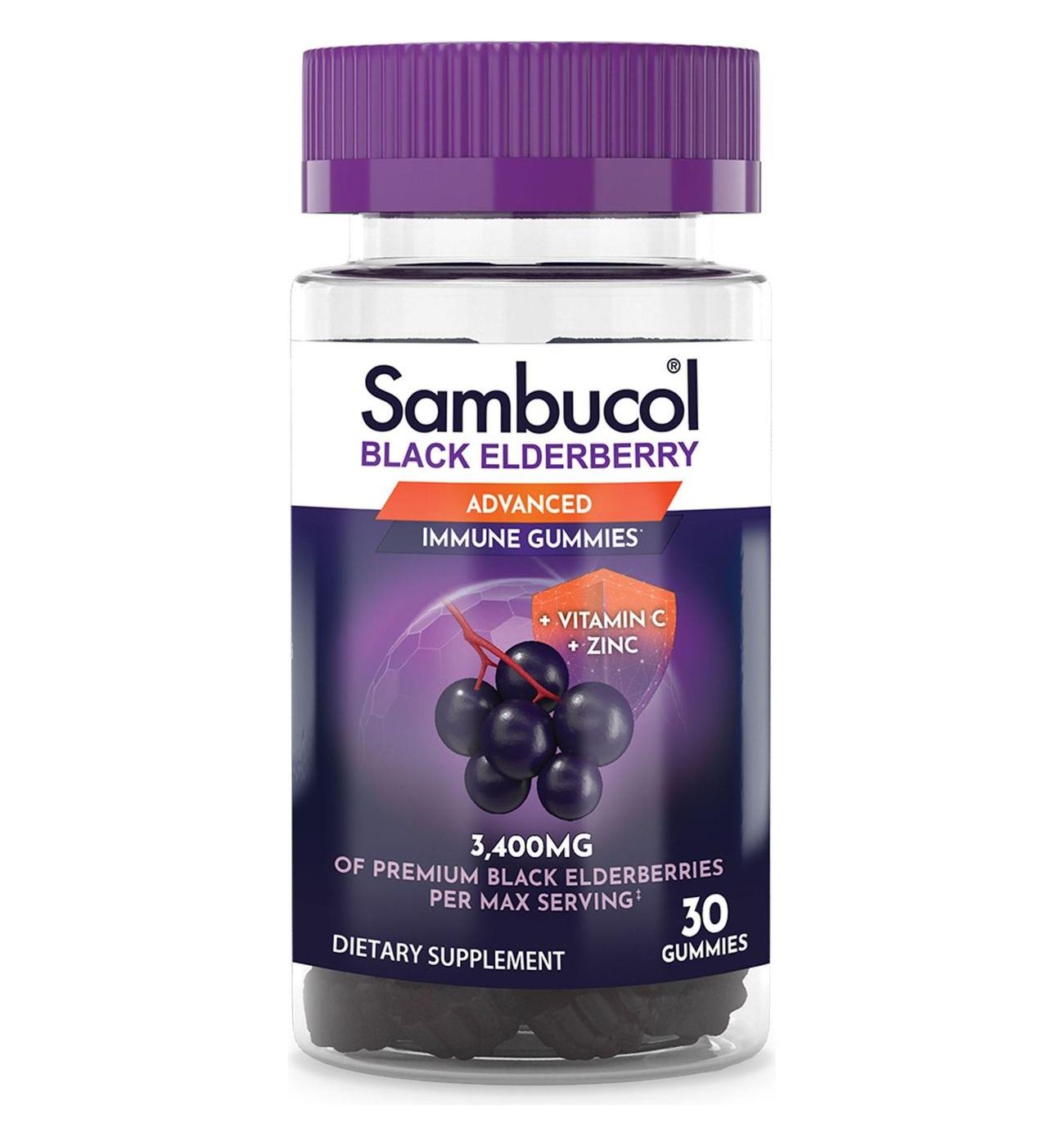 Sambucol Advanced Black Elderberry with Vitamin C & Zinc Immunity Gummies; image 1 of 6