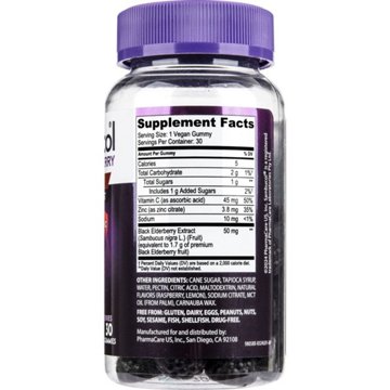 Sambucol Advanced Black Elderberry with Vitamin C & Zinc Immunity Gummies, 30 ct