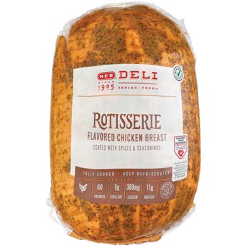H-E-B Deli Rotisserie-Flavored Chicken Breast, Custom Sliced, lb