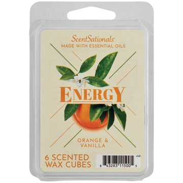 ScentSationals Energy Orange & Vanilla Scented Wax Melt Cubes, 2.5 oz