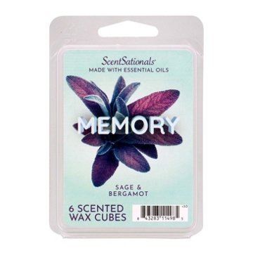 ScentSationals Memory Sage & Bergamot Scented Wax Melt Cubes, 2.5 oz