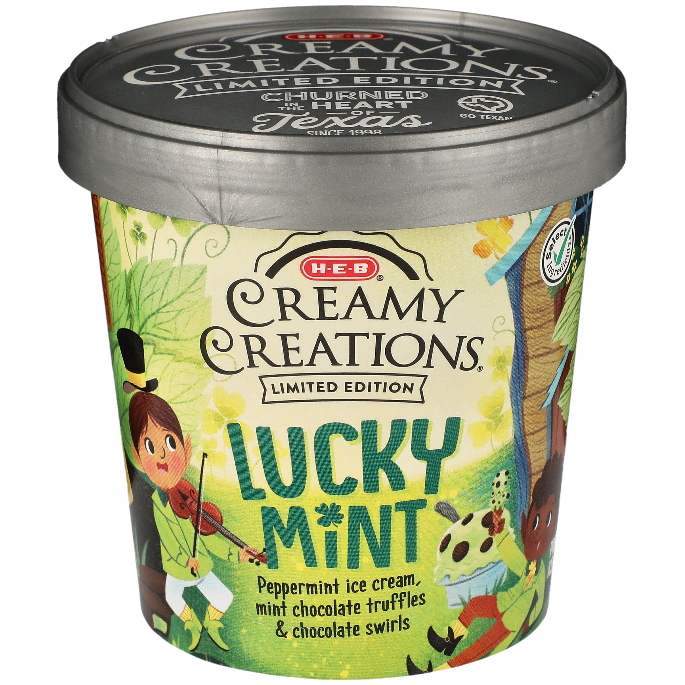 HEB Creamy Creations Lucky Mint Limited Edition Ice Cream Shop Ice