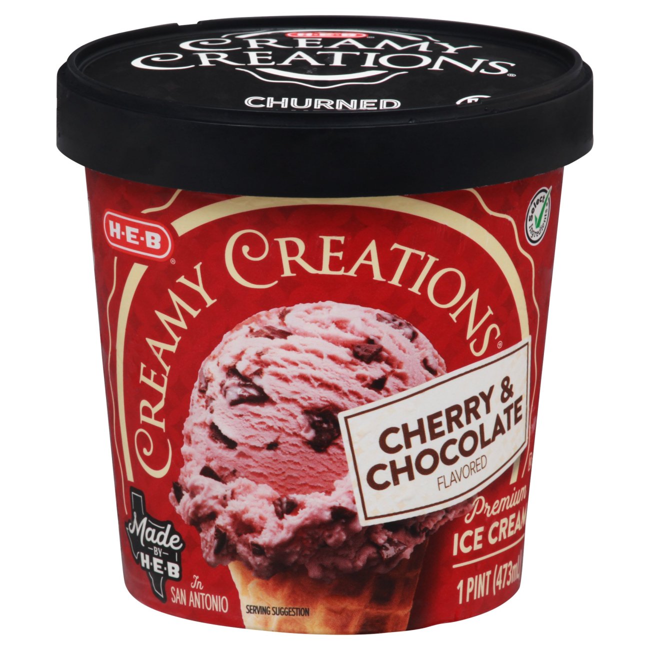 H-E-B Select Ingredients Creamy Creations Cherry & Chocolate Limited ...