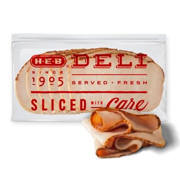 H-E-B Deli Oven Roasted Turkey Breast, Sandwich Sliced, Avg. 0.5 lb